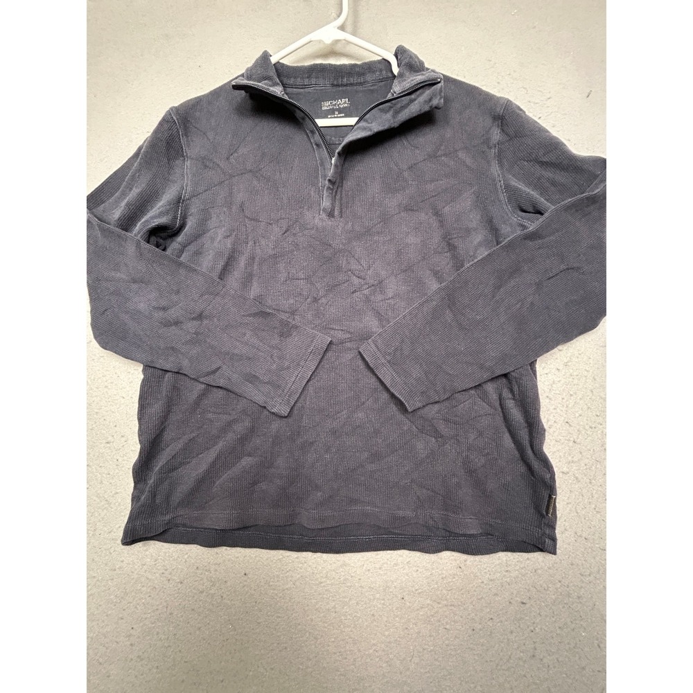 Michael Kors Pullover Waffle Knit Gray Medium Mens